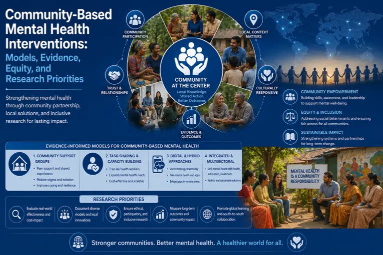 Community-Based Mental Health Interventions: Models, Evidence, Equity, and Research Priorities